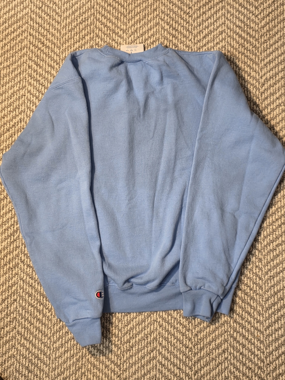 Champion Oakwood University Crewneck Sweatshirt Small S Light Blue Pullover - Picture 3 of 5